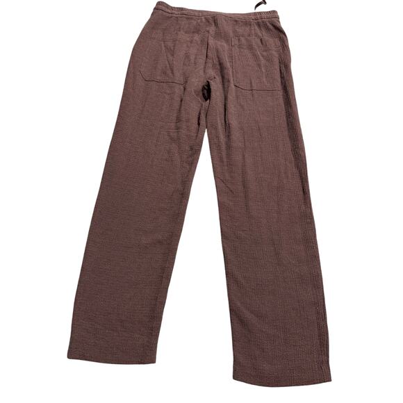 Zara Casual Pants Stretch Textured Zip Waist Womens Size Medium Dusty Rose Brown - Picture 5 of 7